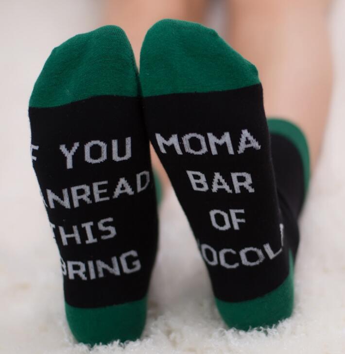 IF YOU CAN RESD THISY English Letter Socks Cotton Socks