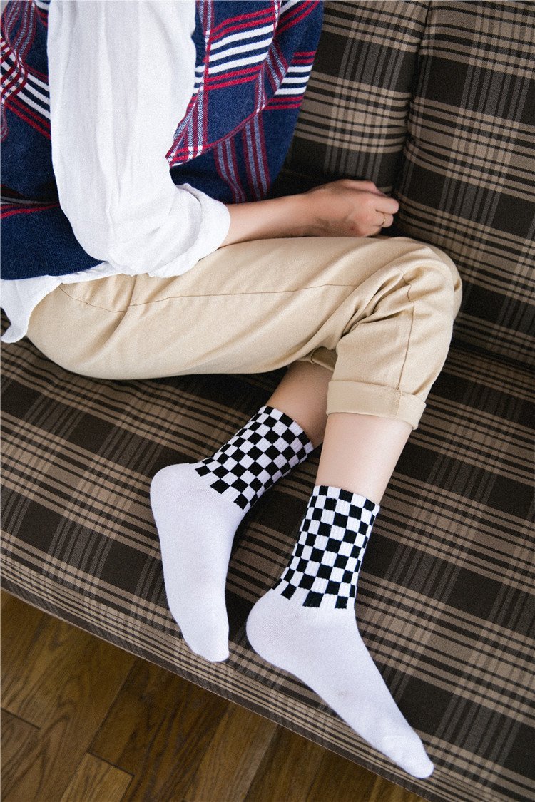 Plaid Skateboard Socks