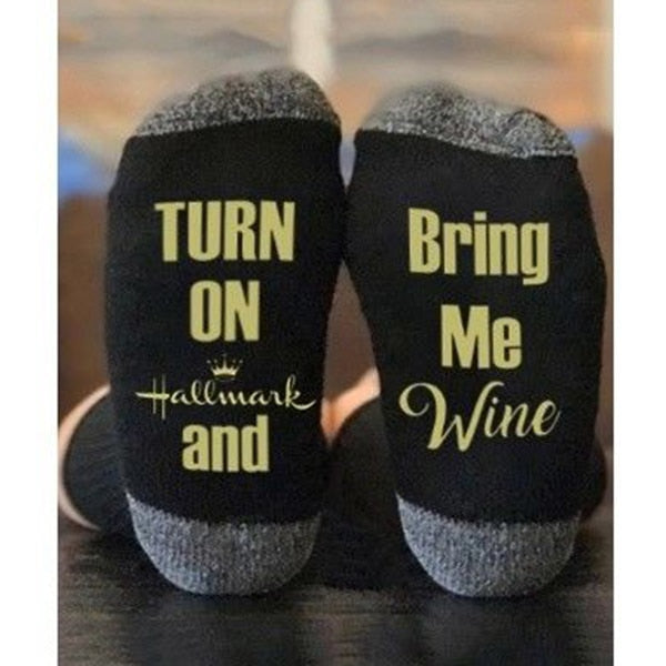 IF YOU CAN RESD THISY English Letter Socks Cotton Socks