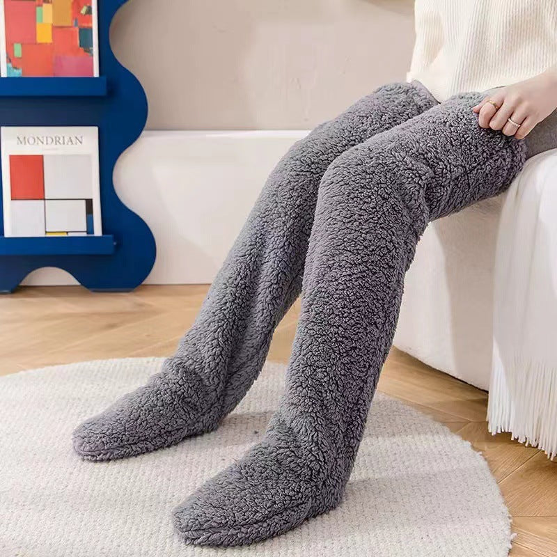 Long leg socks socks for girls autumn and winter warm socks teddy bear floor socks long tube socks warm high tube socks ﻿